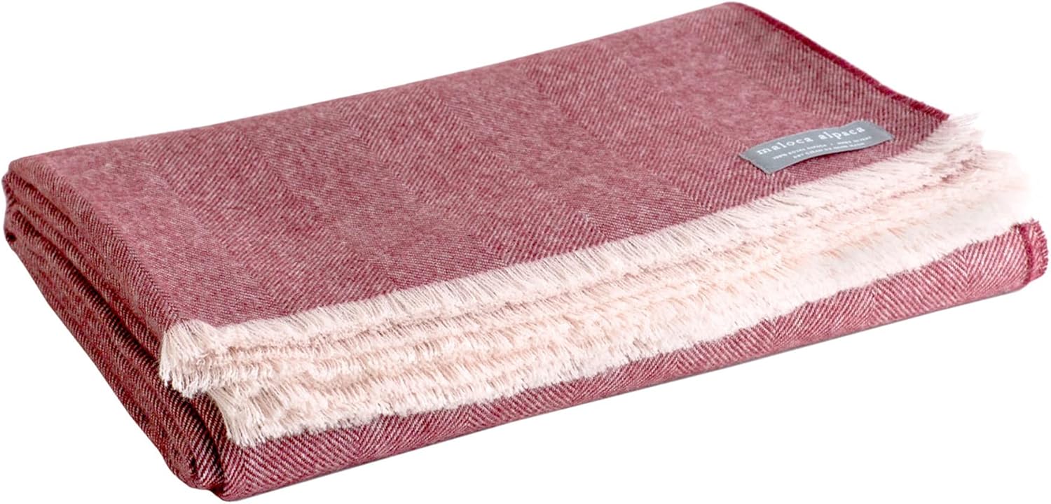 Maloca Alpaca - 100% Baby Alpaca Wool Herringbone Weave - Limited Production Ethically Sourced Throw Blanket Warmer Than Wool - Decorative Comfy Blanket for Couch, Sofa, or Beds - Indigo - Image 11