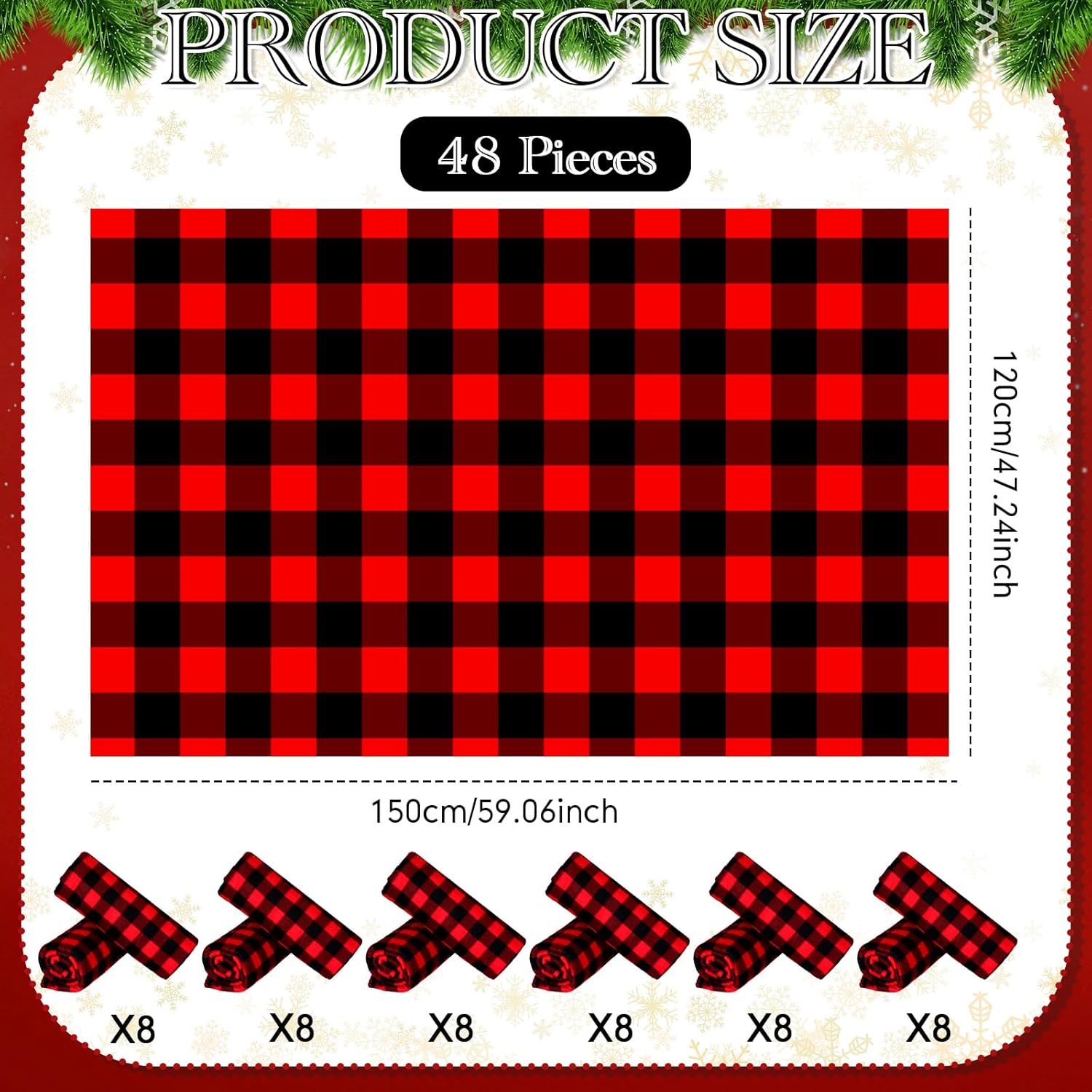 Moukeren 48 Pcs Buffalo Plaid Throw Blanket Bulk, 59 x 47 Inch Fleece Bed Throw Winter Warm Lightweight Blankets Soft Plush Plaid Blanket Bulk for Bed Couch Sofa Office or Homeless Gifts (Red,Black) - Image 3