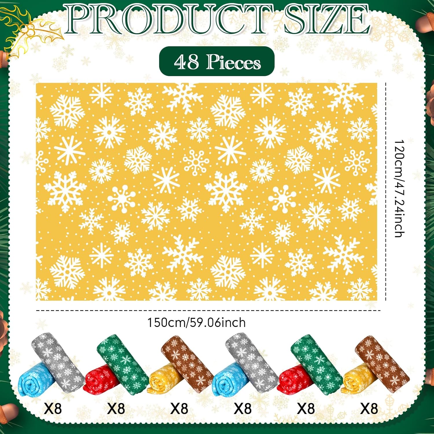 Moukeren 48 Pcs Christmas Snowflake Throw Blanket Bulk, 59 x 47 Inch Xmas Winter Throw Blanket Christmas Warm Soft Cozy Fleece for Home Bedding Couch Chair Gift (Stylish) - Image 3