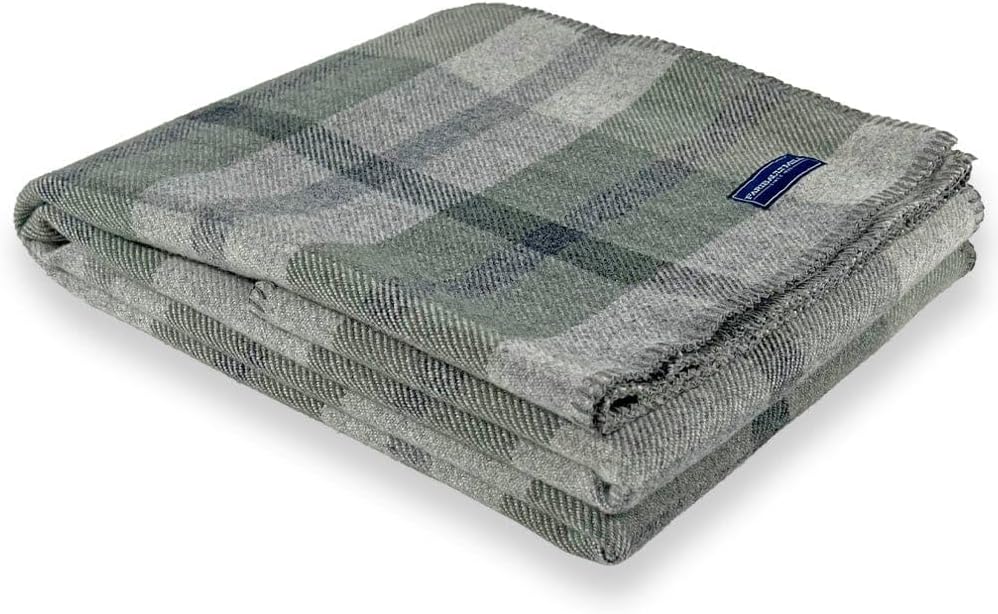 Northfield Plaid Wool Throw Blanket (Heritage Beige) - Image 8