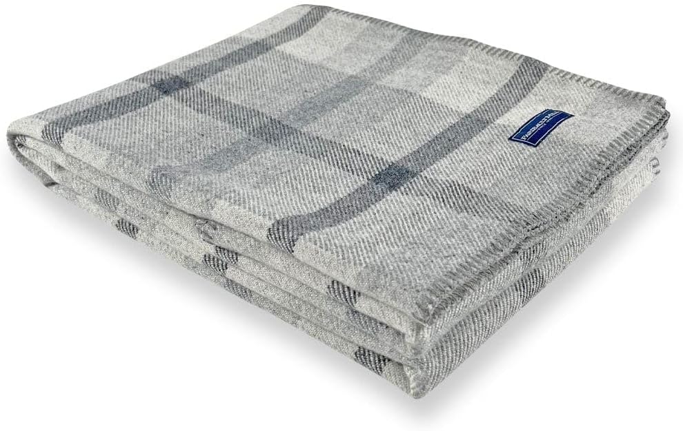 Northfield Plaid Wool Throw Blanket (Heritage Beige) - Image 6