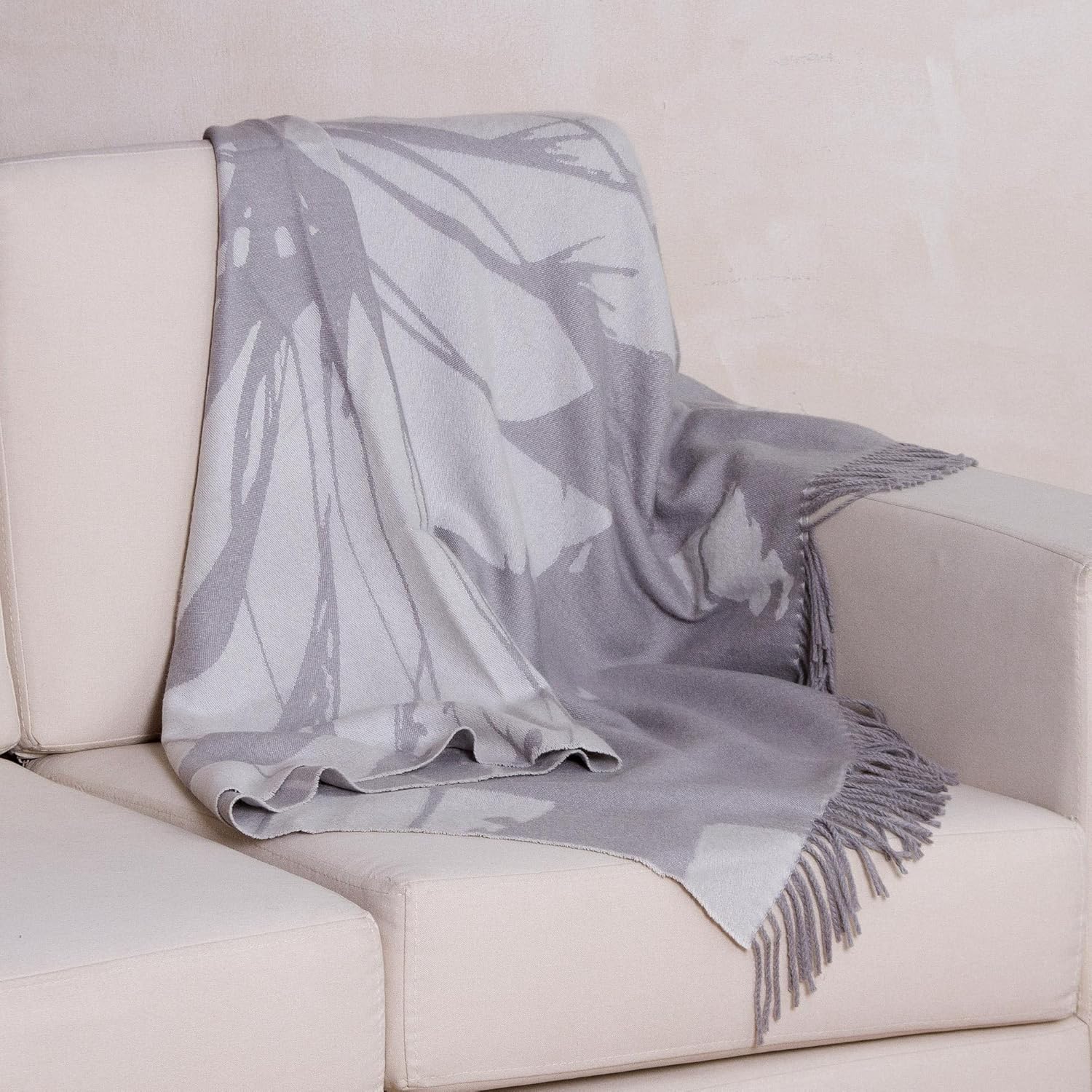 NOVICA Grey Alpaca Wool Throw Blanket, 'Impact in Grey' - Image 7