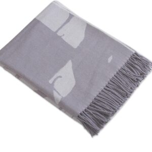 NOVICA Grey Alpaca Wool Throw Blanket, 'Impact in Grey'