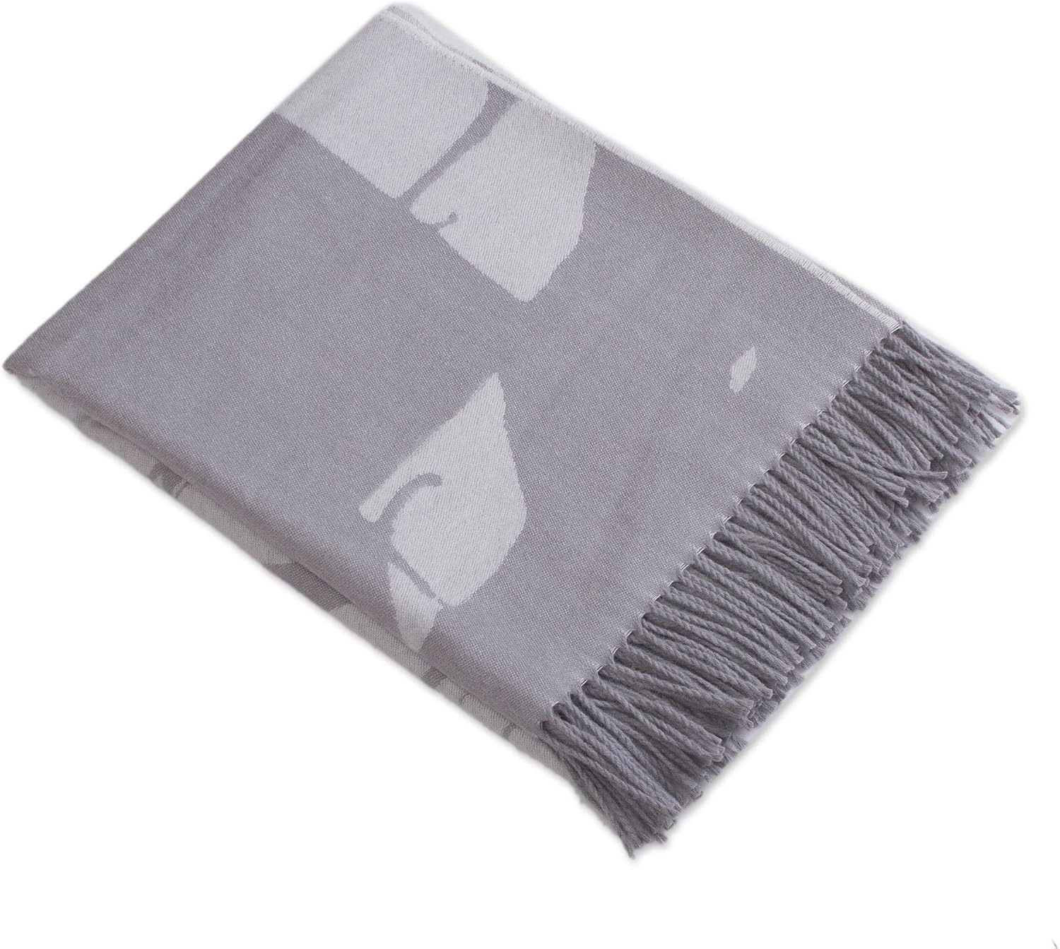 NOVICA Grey Alpaca Wool Throw Blanket, 'Impact in Grey'