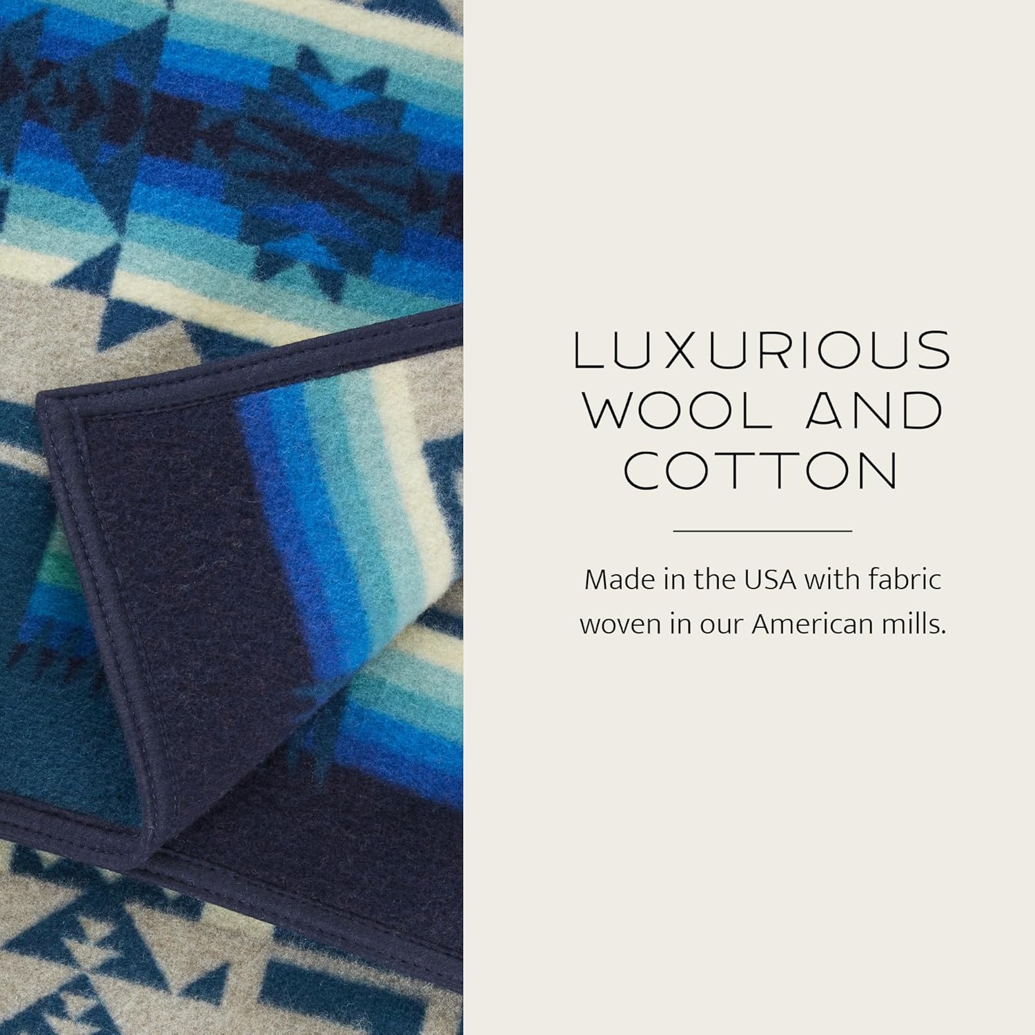 Pendleton Chief Joseph Jacquard Wool Blanket 64" x 80", Reversible Throw Blanket, Wool Felt Binding, Breathable, Napped for Softness, Great for Home and Travel - Image 8