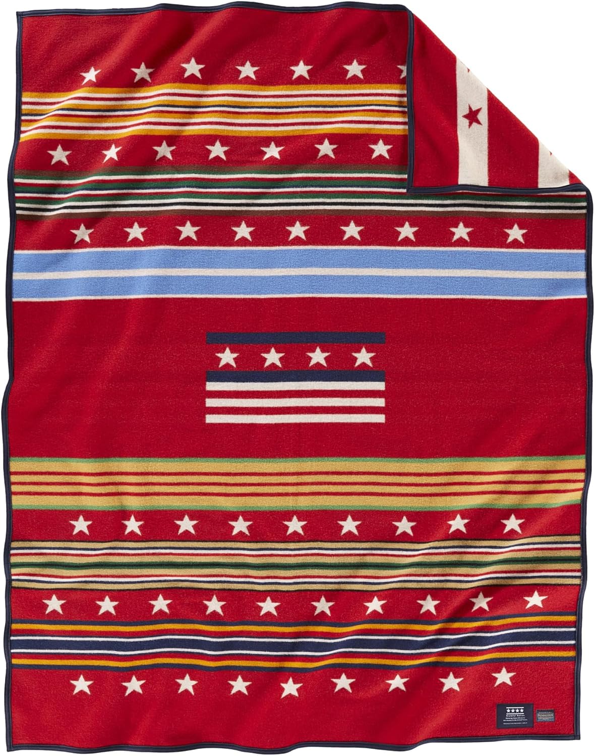 Pendleton Jacquard Napped Throw Blanket 64" x 80" - Wool Cotton, Reversible, Lightweight, Soft, Wool Felt Binding, Packable Blanket for Home and Travel - Northern Lights - Image 10