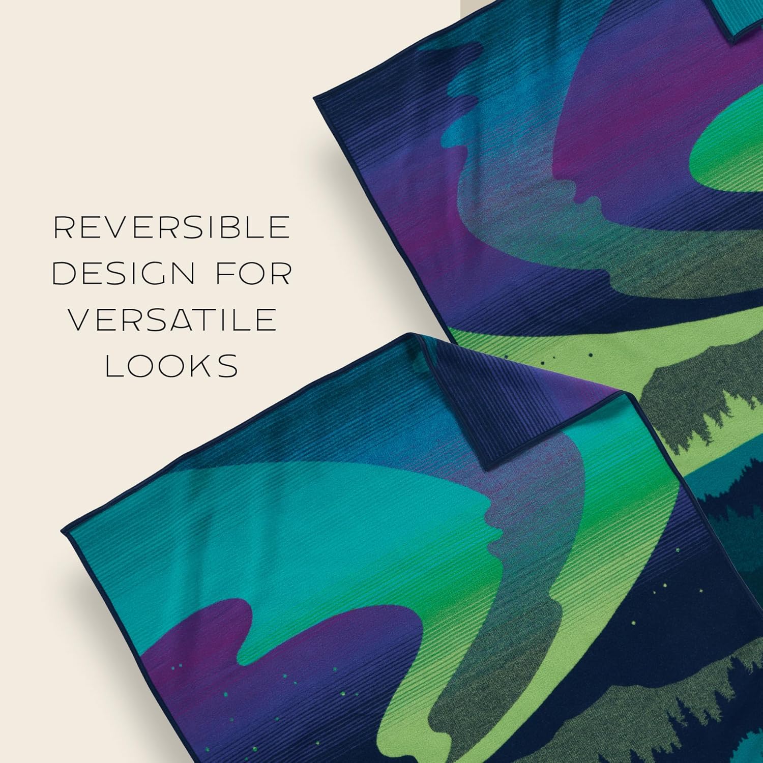 Pendleton Jacquard Napped Throw Blanket 64" x 80" - Wool Cotton, Reversible, Lightweight, Soft, Wool Felt Binding, Packable Blanket for Home and Travel - Northern Lights - Image 5