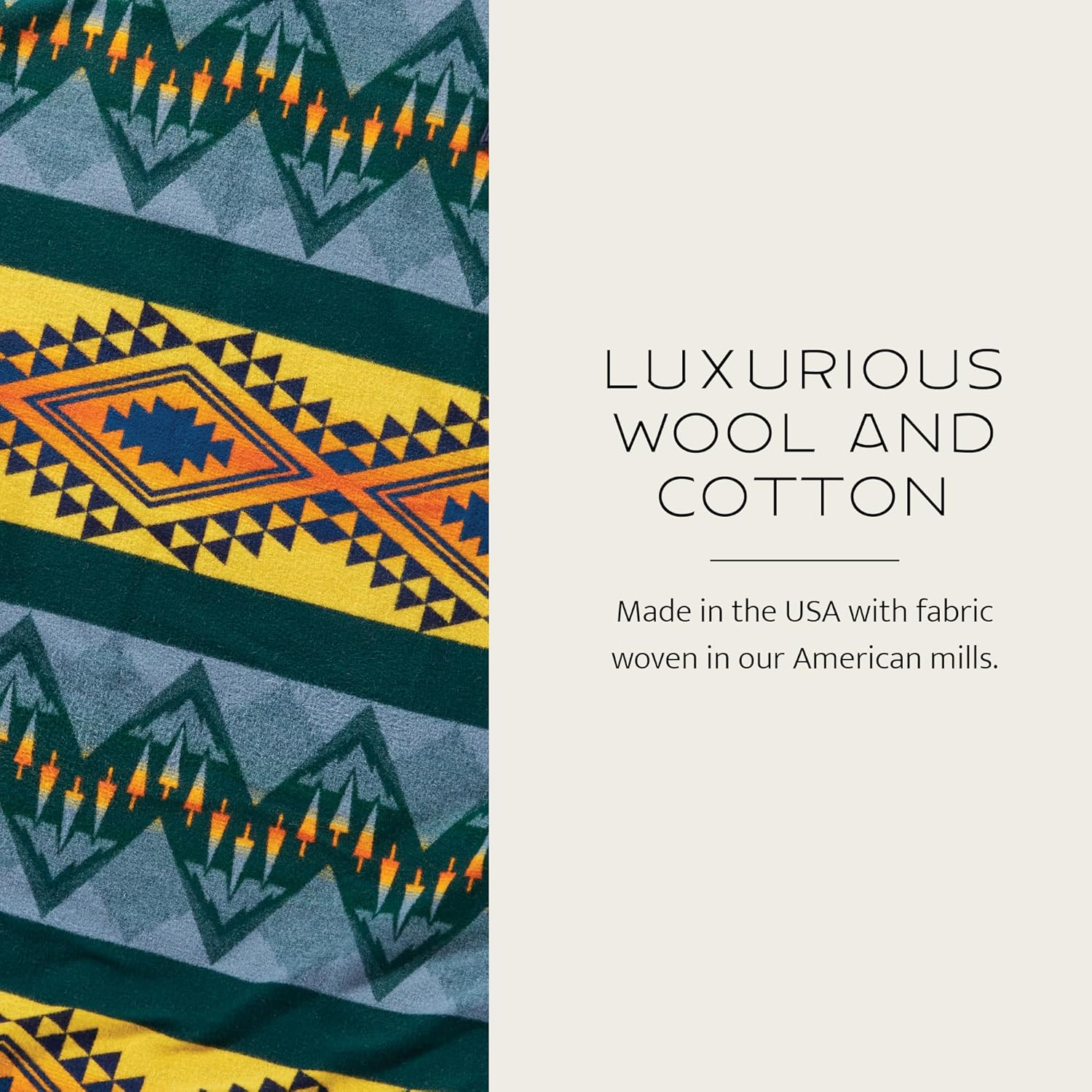 Pendleton Jacquard Napped Throw Blanket 64" x 80" - Wool Cotton, Reversible, Lightweight, Soft, Wool Felt Binding, Packable Blanket for Home and Travel - Northern Lights - Image 6