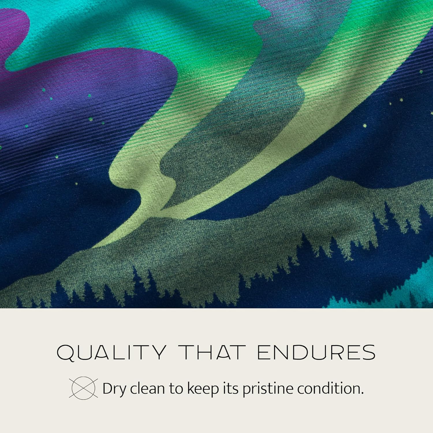 Pendleton Jacquard Napped Throw Blanket 64" x 80" - Wool Cotton, Reversible, Lightweight, Soft, Wool Felt Binding, Packable Blanket for Home and Travel - Northern Lights - Image 7