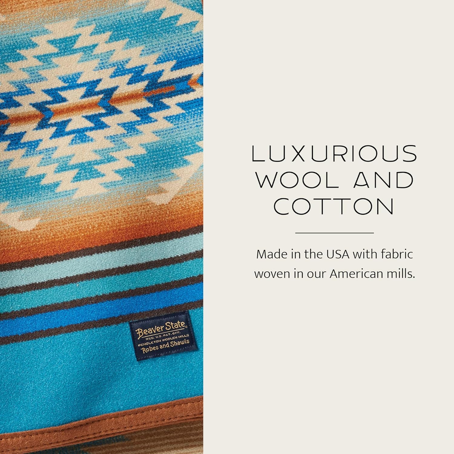 Pendleton Jacquard Unnapped Blanket 64" x 80" - Wool Cotton, Reversible, Lightweight, Soft, Ultrasuede Binding, Packable Throw for Home and Travel - San Miguel - Image 7