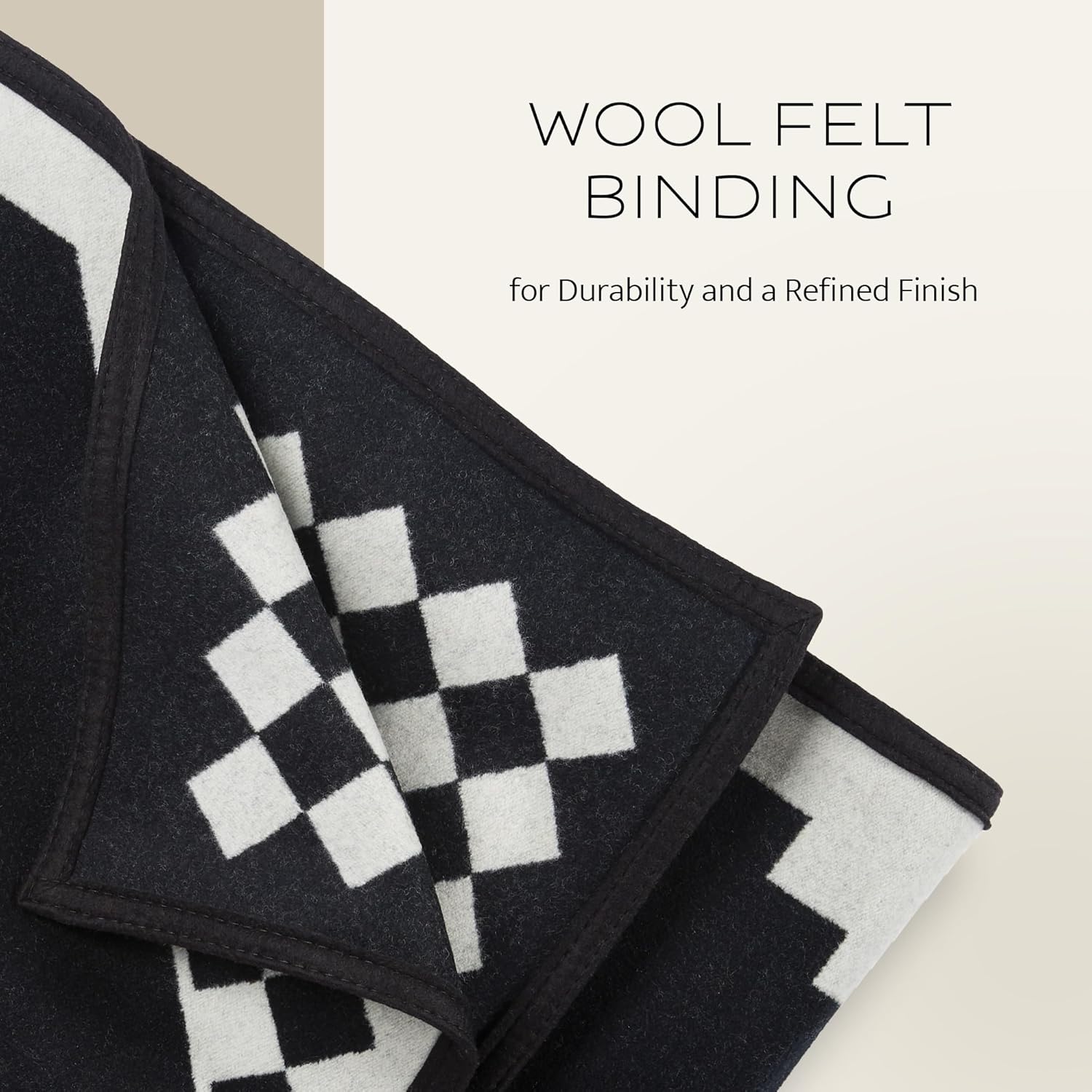 Pendleton Jacquard Unnapped Blanket 64" x 80" - Wool Cotton, Reversible, Lightweight, Soft, Ultrasuede Binding, Packable Throw for Home and Travel - San Miguel - Image 4