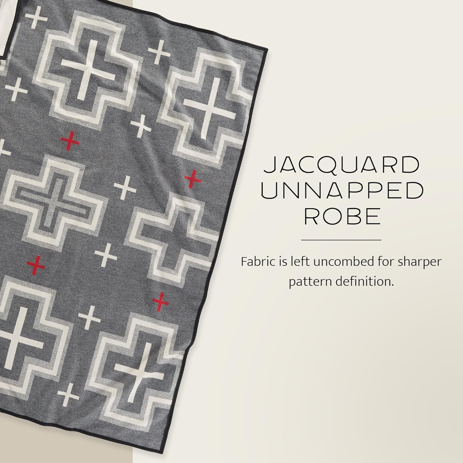 Pendleton Jacquard Unnapped Blanket 64" x 80" - Wool Cotton, Reversible, Lightweight, Soft, Ultrasuede Binding, Packable Throw for Home and Travel - San Miguel - Image 3