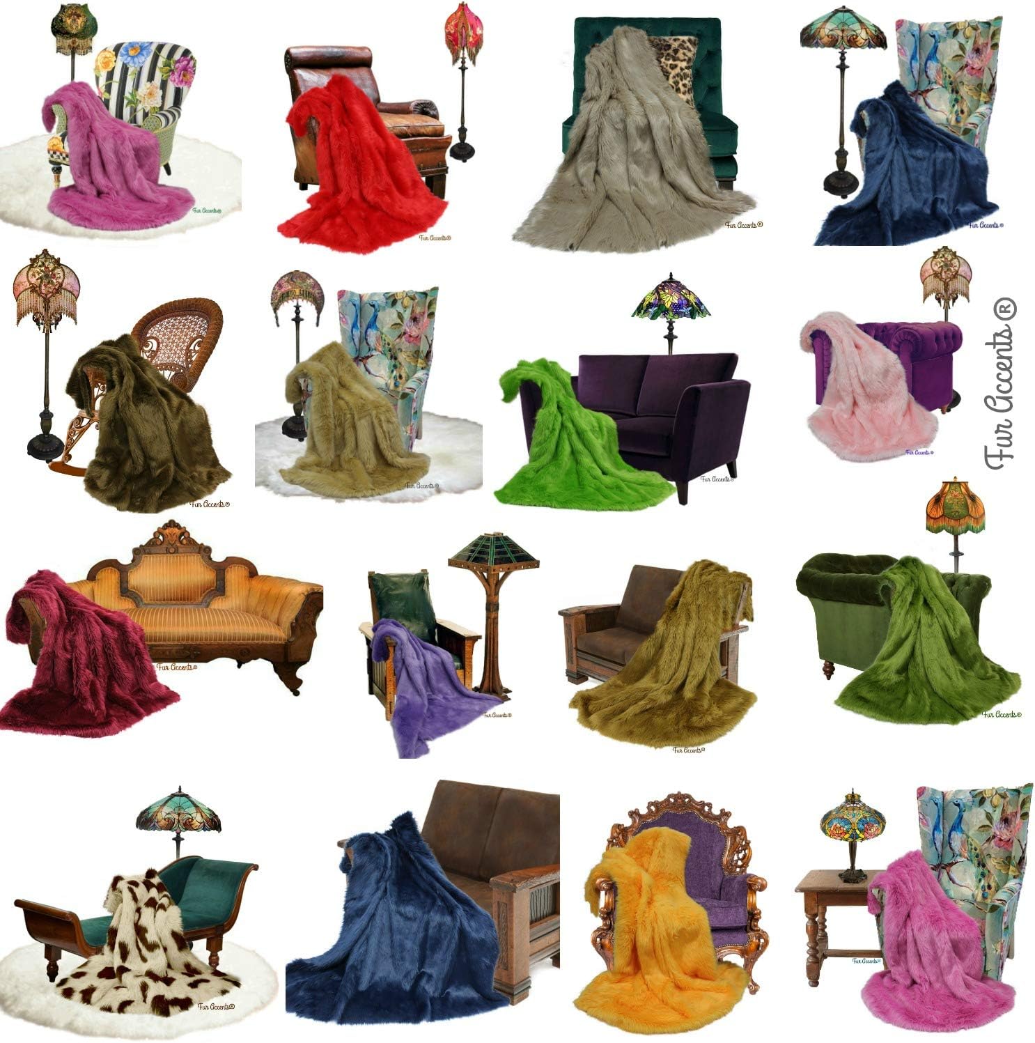 Plush Faux Fur - Throw Blanket - Fashion Fur - Hunter Green Throw - Shaggy - Shag - Fur Accents (3'x5', Hunter Green) - Image 2