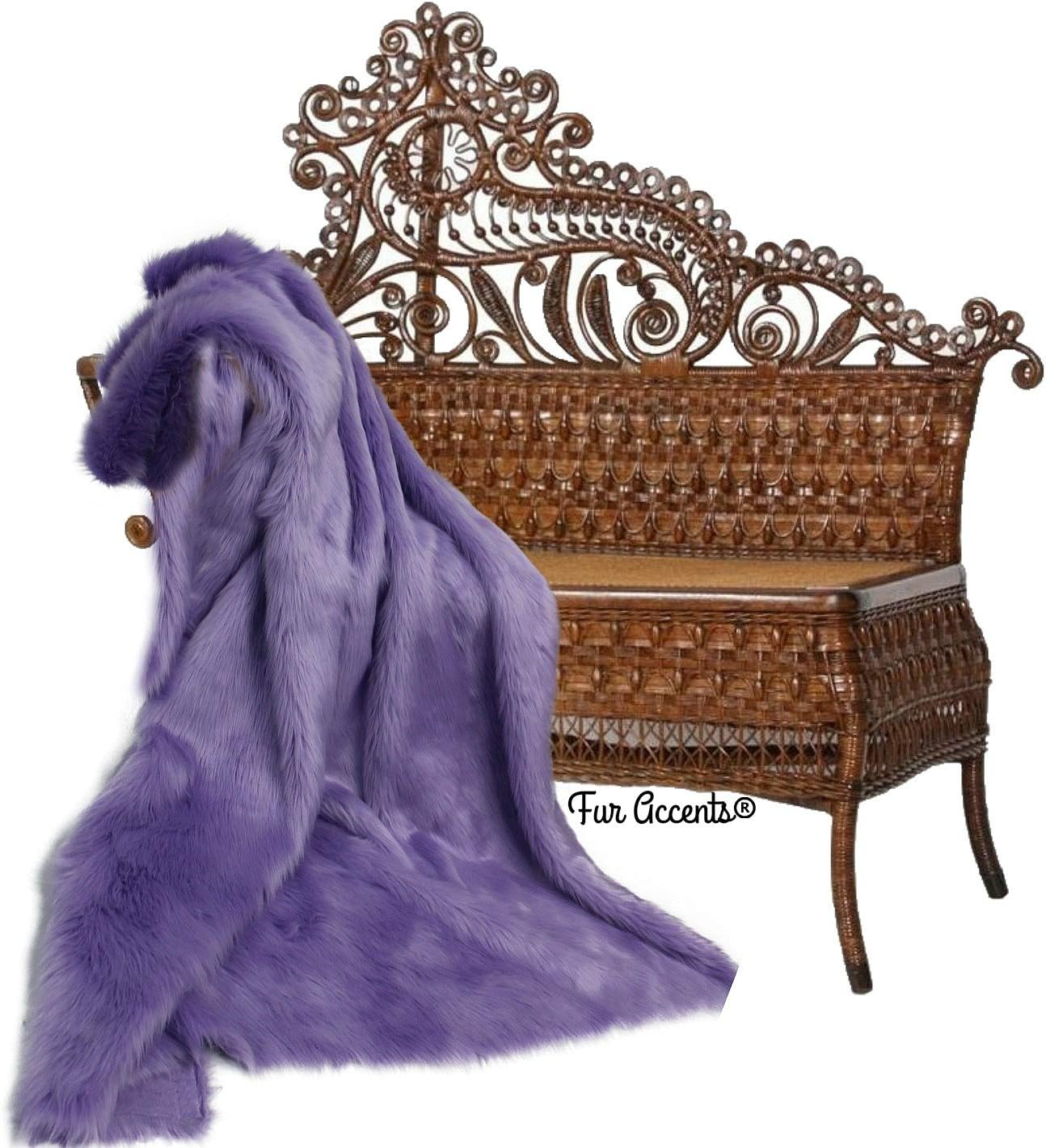 Plush Faux Fur - Throw Blanket - Fashion Fur - King Size Navy Blue Bedspread - Shaggy - Shag - Fur Accents (King, Navy Blue) - Image 7