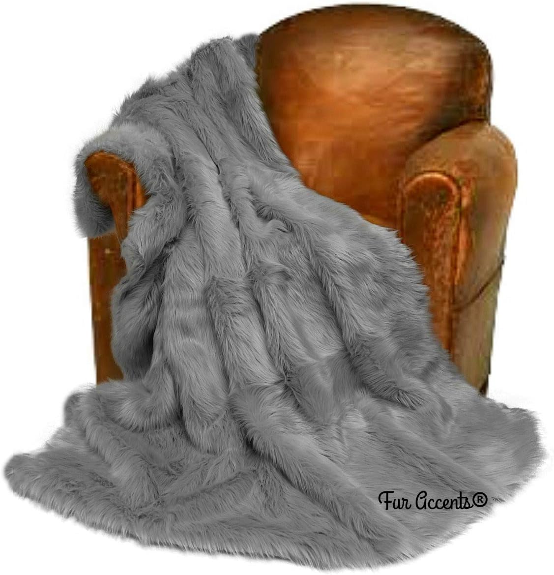 Plush Faux Fur - Throw Blanket - Fashion Fur - King Size Navy Blue Bedspread - Shaggy - Shag - Fur Accents (King, Navy Blue) - Image 56