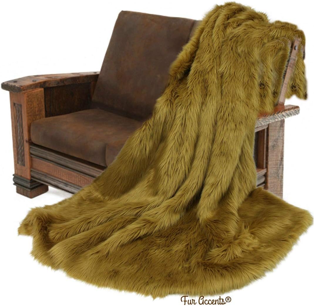 Plush Faux Fur - Throw Blanket - Fashion Fur - King Size Navy Blue Bedspread - Shaggy - Shag - Fur Accents (King, Navy Blue) - Image 39