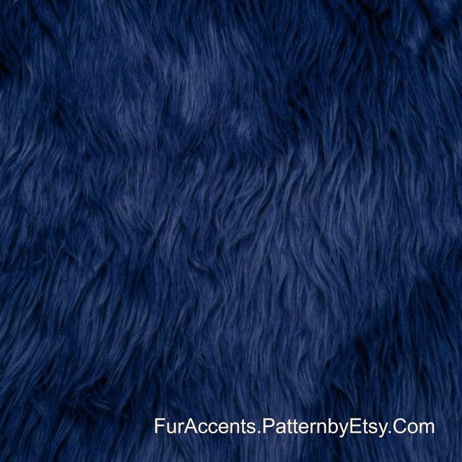 Plush Faux Fur - Throw Blanket - Fashion Fur - King Size Navy Blue Bedspread - Shaggy - Shag - Fur Accents (King, Navy Blue) - Image 6