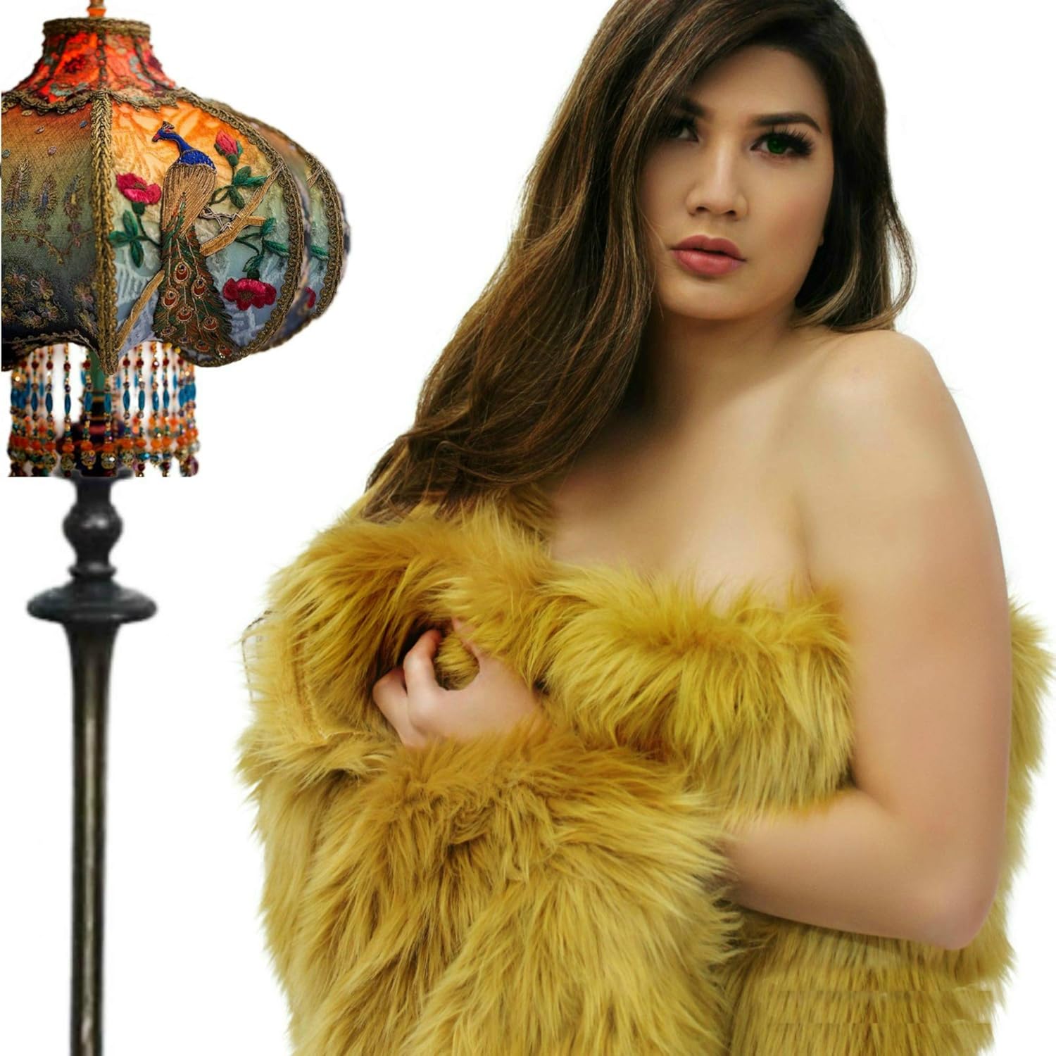 Plush Faux Fur - Throw Blanket - Fashion Fur - King Size Navy Blue Bedspread - Shaggy - Shag - Fur Accents (King, Navy Blue) - Image 49