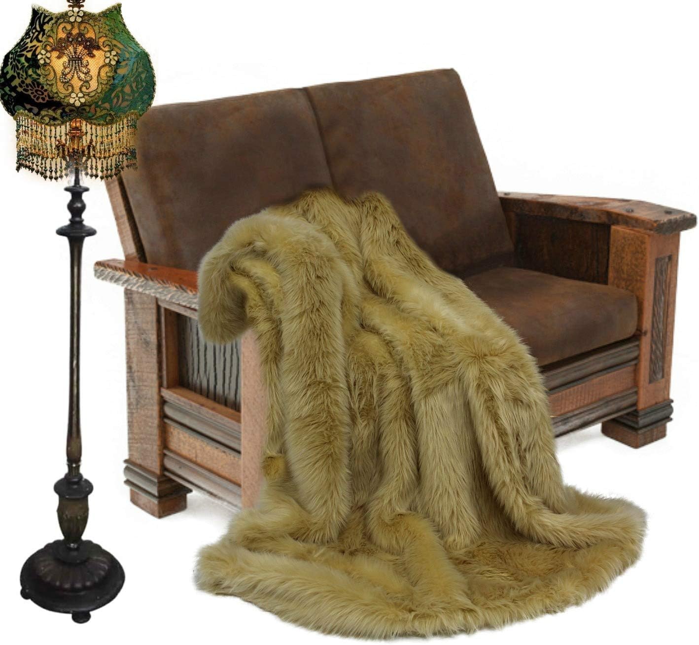 Plush Faux Fur - Throw Blanket - Fashion Fur - King Size Navy Blue Bedspread - Shaggy - Shag - Fur Accents (King, Navy Blue) - Image 48