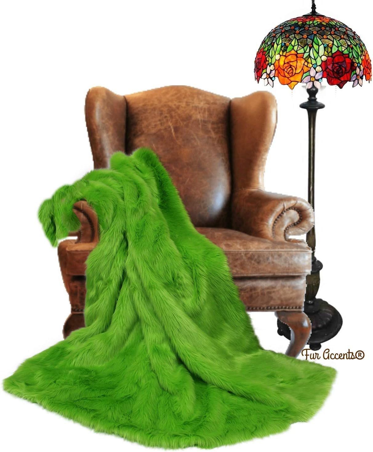 Plush Faux Fur - Throw Blanket - Fashion Fur - King Size Navy Blue Bedspread - Shaggy - Shag - Fur Accents (King, Navy Blue) - Image 11