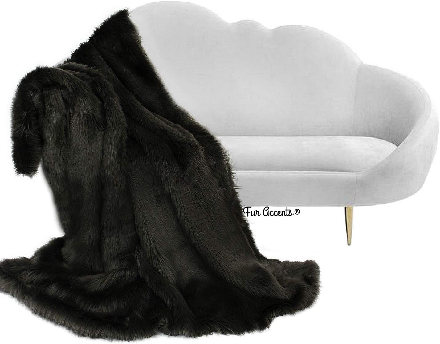 Plush Faux Fur - Throw Blanket - Fashion Fur - King Size Navy Blue Bedspread - Shaggy - Shag - Fur Accents (King, Navy Blue) - Image 21