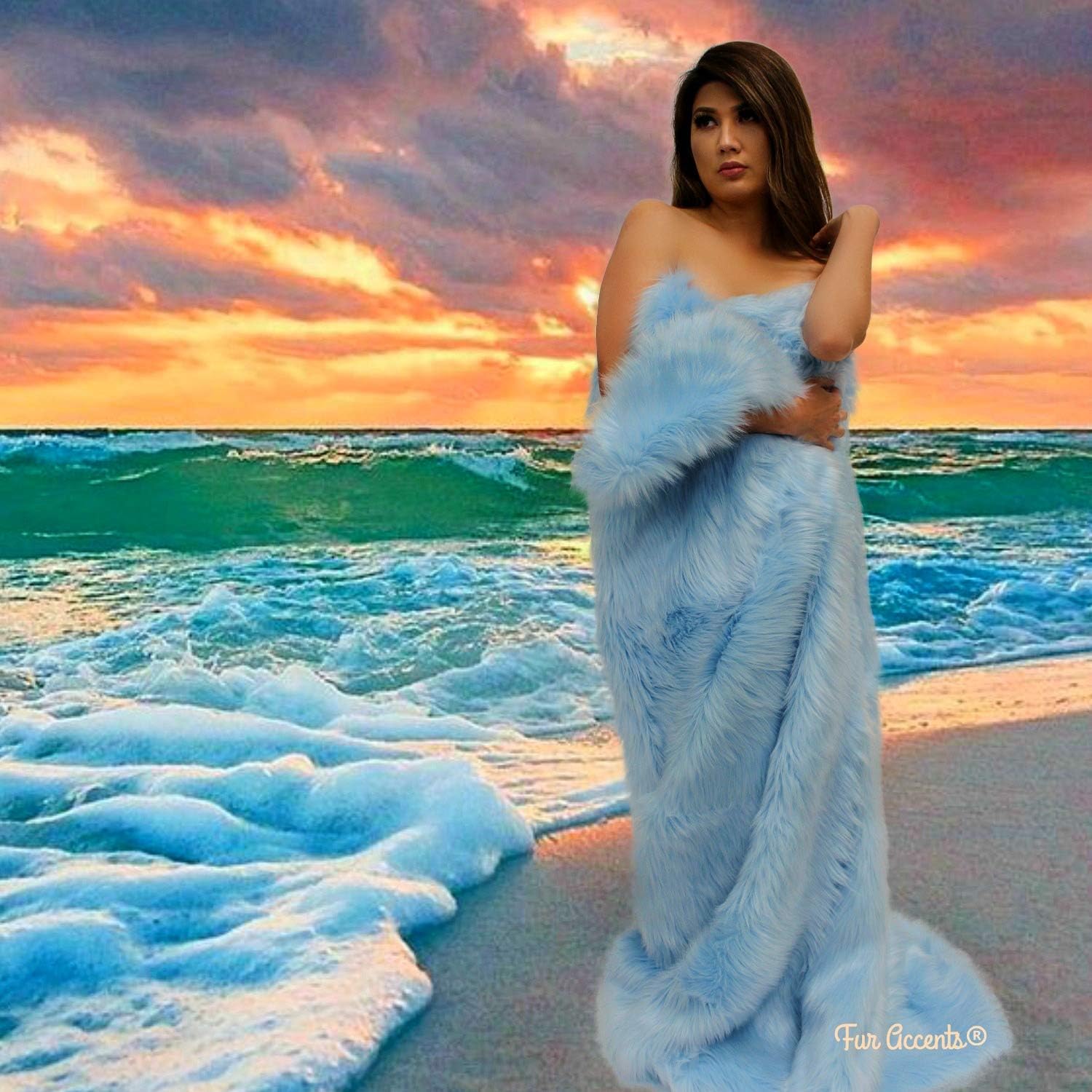 Plush Faux Fur - Throw Blanket - Fashion Fur - King Size Navy Blue Bedspread - Shaggy - Shag - Fur Accents (King, Navy Blue) - Image 20