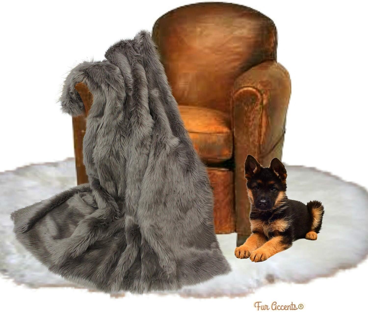 Plush Faux Fur - Throw Blanket - Fashion Fur - King Size Navy Blue Bedspread - Shaggy - Shag - Fur Accents (King, Navy Blue) - Image 36