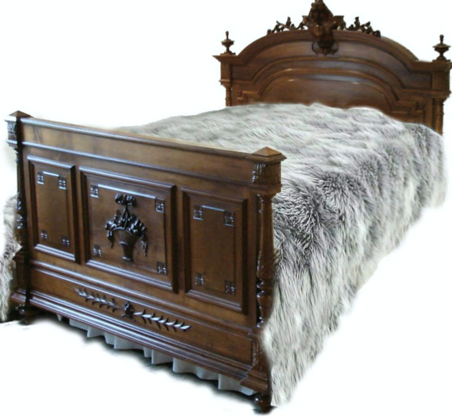 Plush Faux Fur - Throw Blanket - Fashion Fur - King Size Navy Blue Bedspread - Shaggy - Shag - Fur Accents (King, Navy Blue) - Image 58