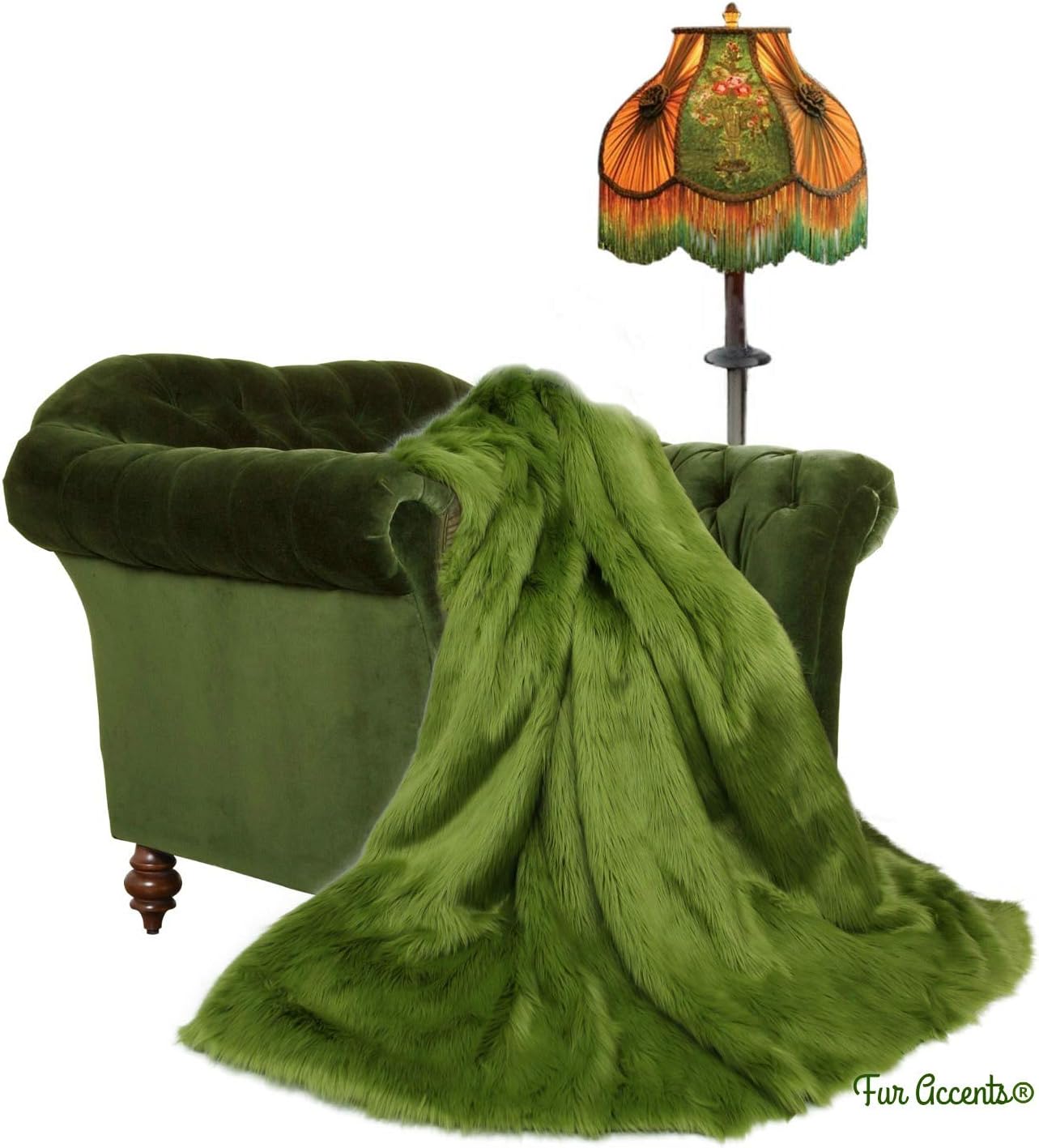 Plush Faux Fur - Throw Blanket - Fashion Fur - King Size Navy Blue Bedspread - Shaggy - Shag - Fur Accents (King, Navy Blue) - Image 41