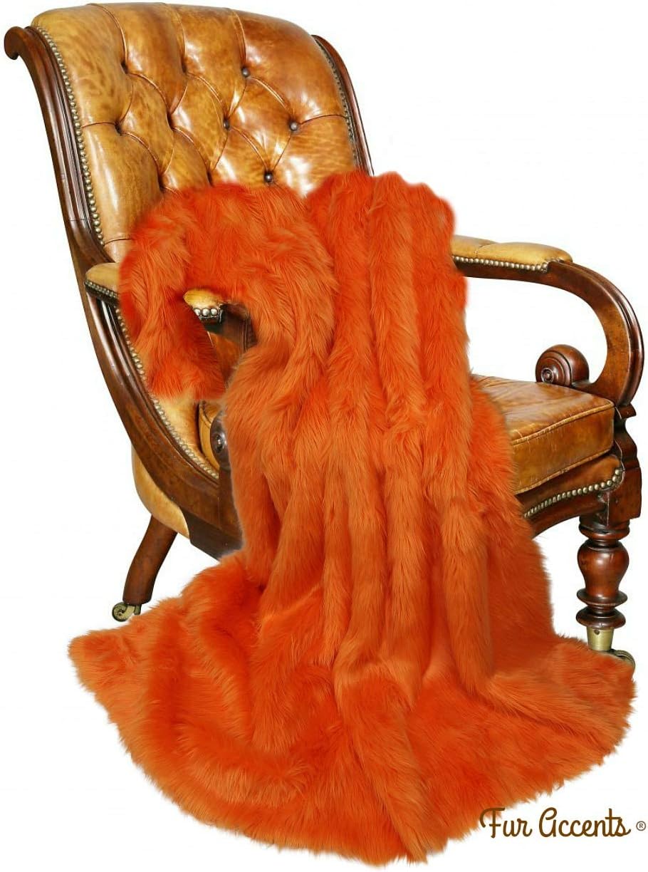 Plush Faux Fur - Throw Blanket - Fashion Fur - King Size Navy Blue Bedspread - Shaggy - Shag - Fur Accents (King, Navy Blue) - Image 42