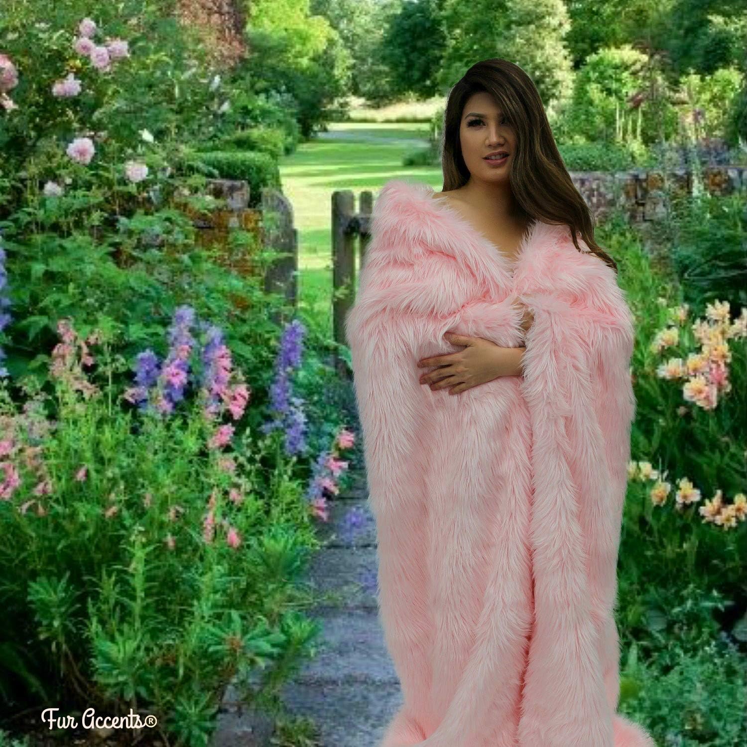 Plush Faux Fur - Throw Blanket - Fashion Fur - Light Pink Twin Bedspread - Shaggy - Shag - Fur Accents (Twin, Light Pink) - Image 2