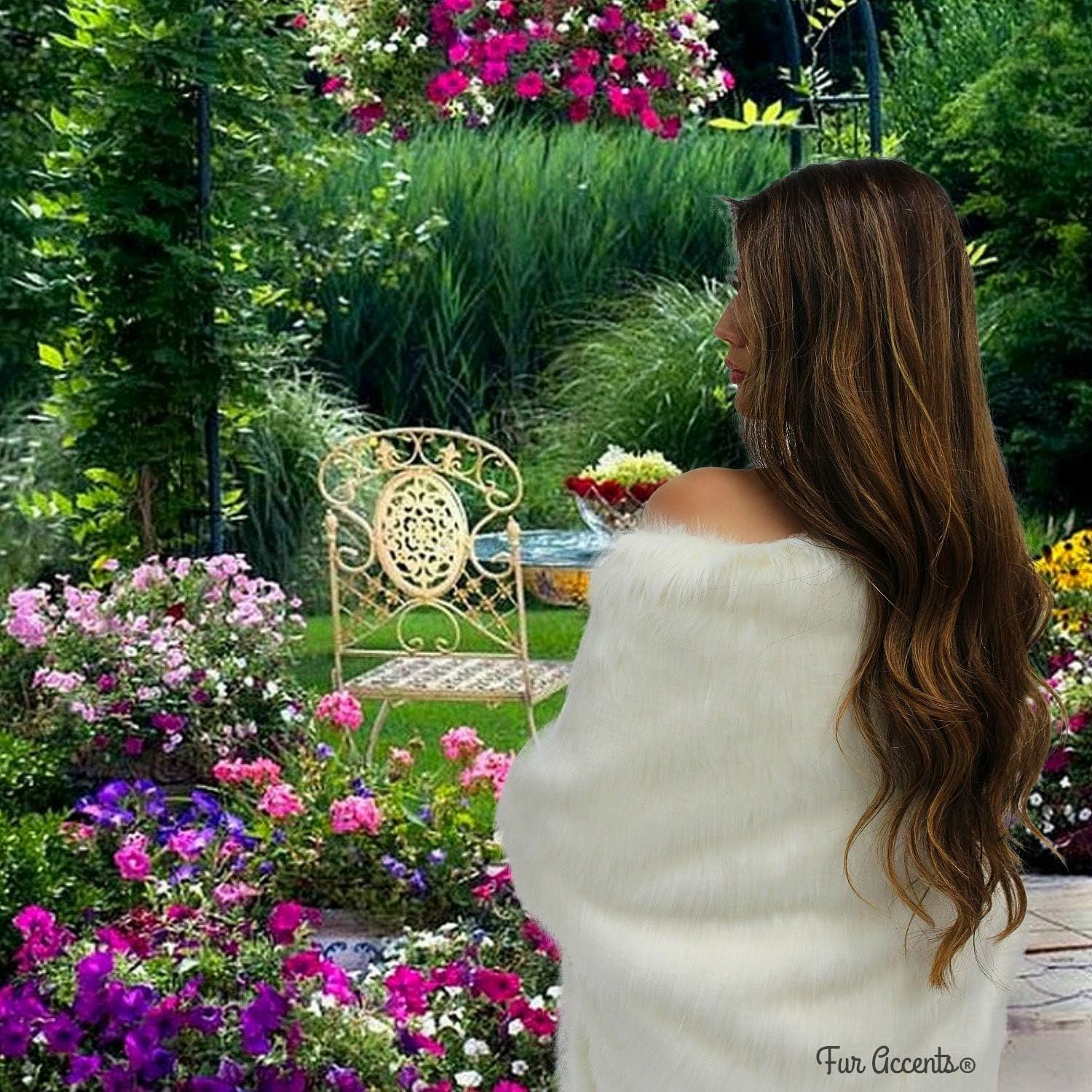 Plush Faux Fur - Throw Blanket - Fashion Fur - Queen Size Bedspread White - Shaggy - Shag - Fur Accents (Queen, White) - Image 3