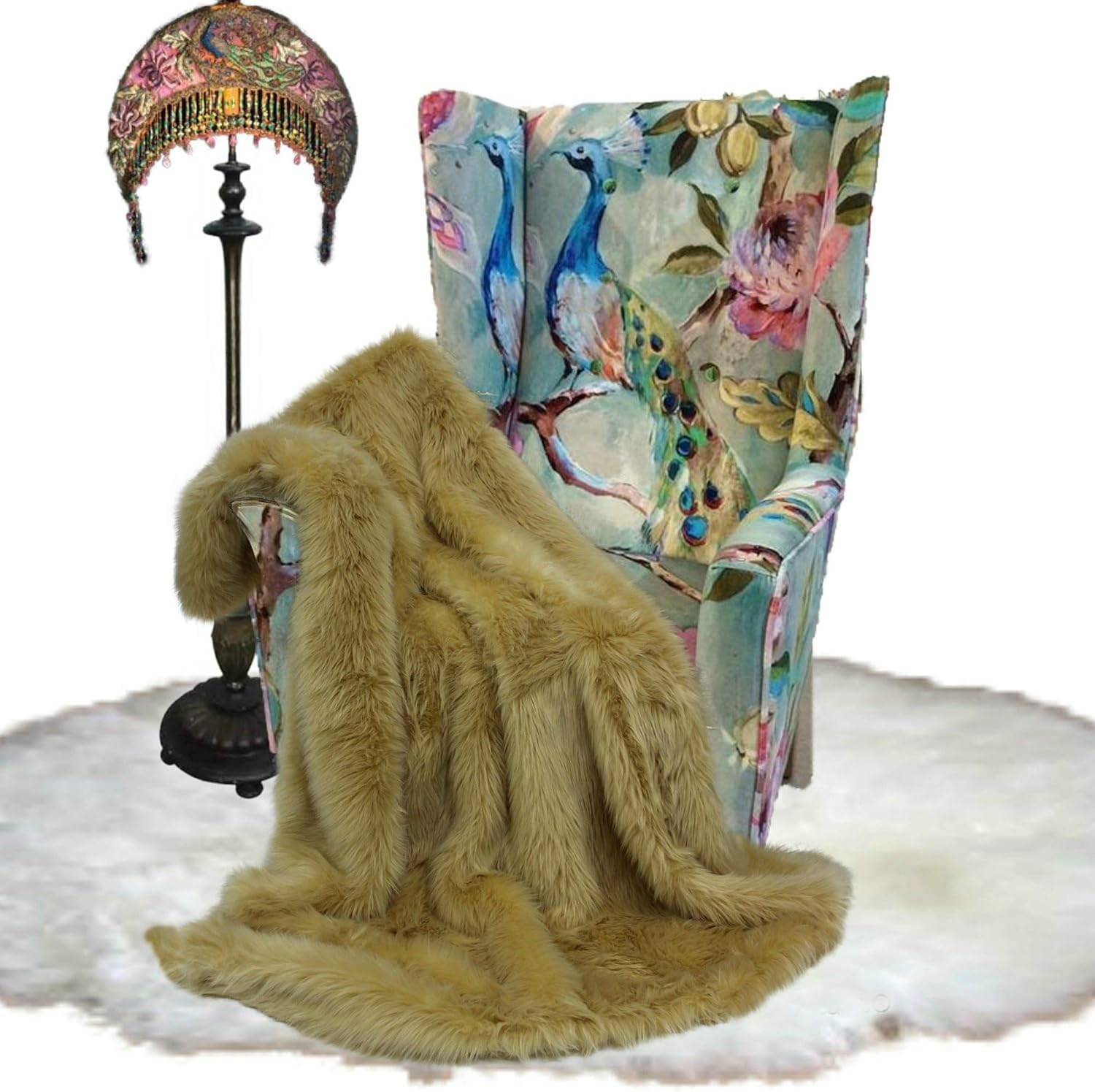 Plush Faux Fur - Throw Blanket - Fashion Fur - Rich Burgundy Wine Color - Shaggy - Shag - Fur Accents (3'x5', Burgundy Wine) - Image 25