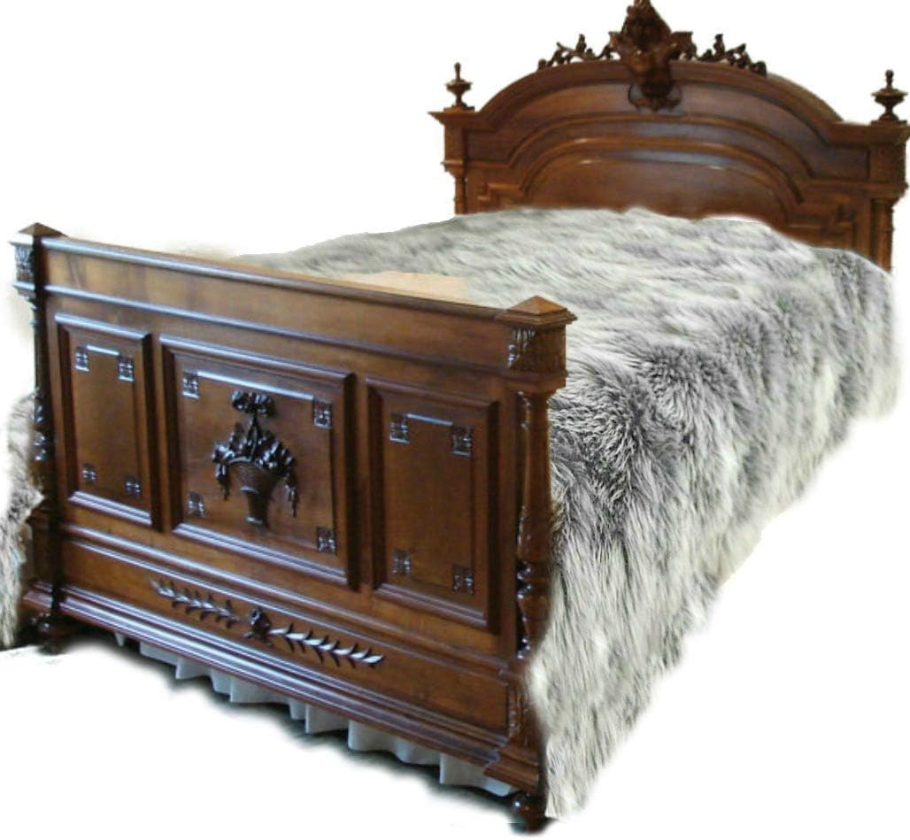 Plush Faux Fur - Throw Blanket - Fashion Fur - Silver Gray Twin Bedspread- Shaggy - Shag - Fur Accents (Twin, Silver Gray) - Image 5