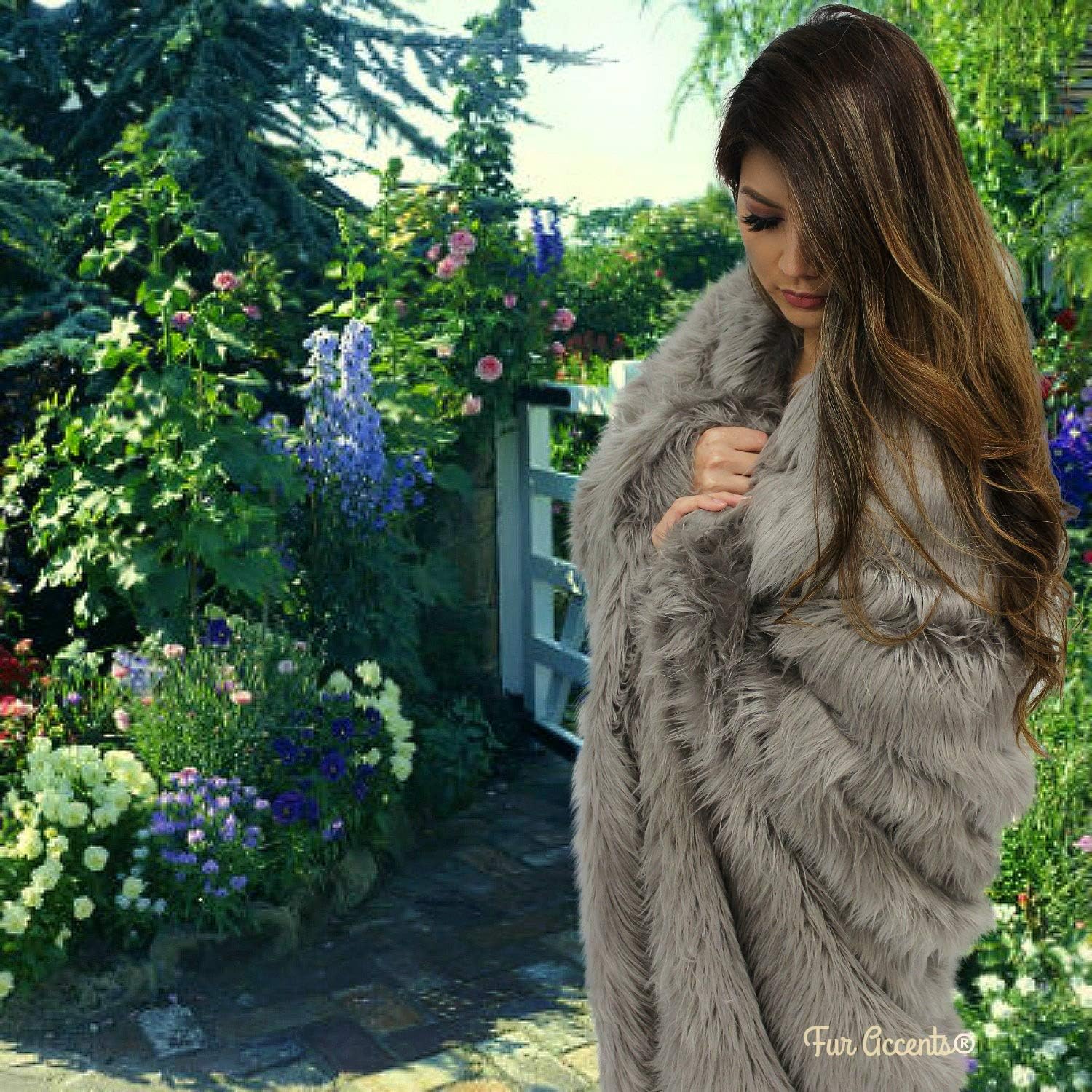 Plush Faux Fur - Throw Blanket - Fashion Fur - Silver Gray Twin Bedspread- Shaggy - Shag - Fur Accents (Twin, Silver Gray) - Image 3