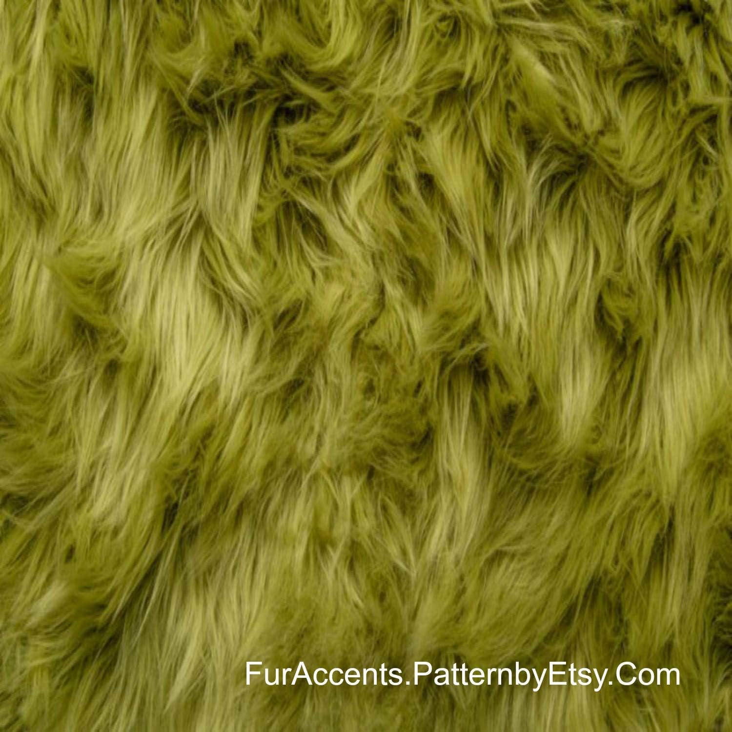 Plush Faux Fur - Throw Blanket - Fashion Fur - Small Olive Green Throw - Shaggy - Shag - Fur Accents 60"x72" - Image 5