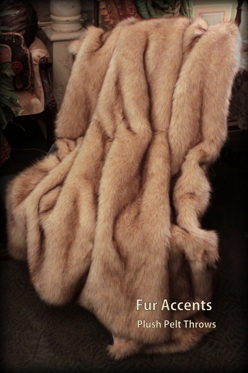Premium Faux Fur Throw Blanket/Rugs/Luxury Brown TIP Arctic Fox Faux Fur Other Sizes, Colors Available/New 60"x70" - Image 5
