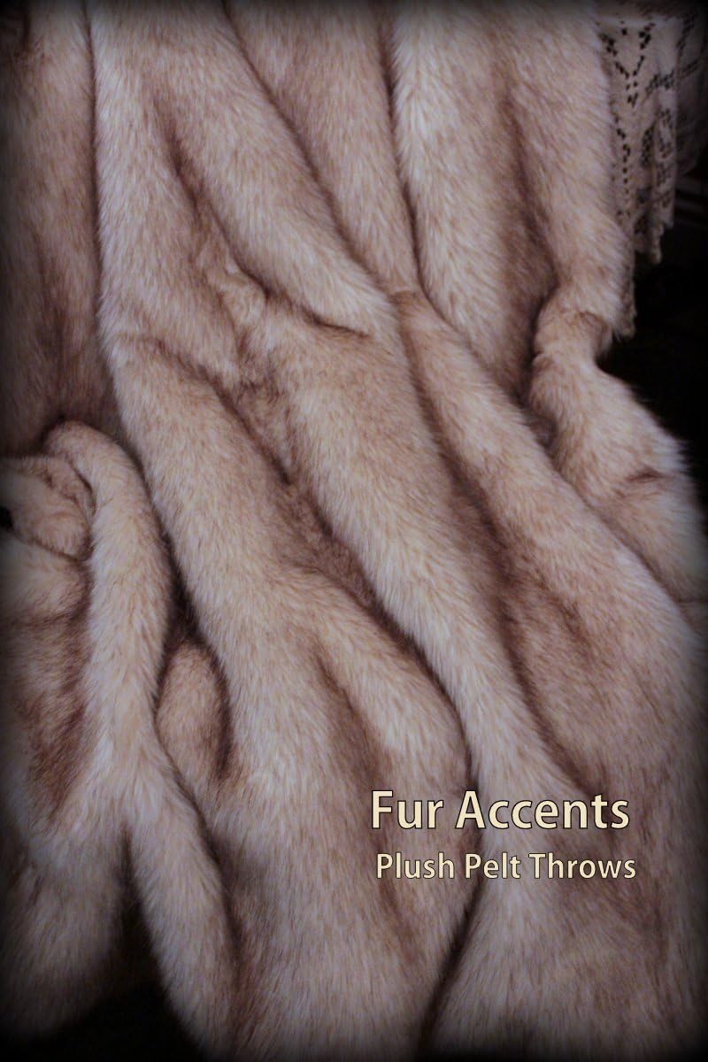 Premium Faux Fur Throw Blanket/Rugs/Luxury Brown TIP Arctic Fox Faux Fur Other Sizes, Colors Available/New 60"x70"