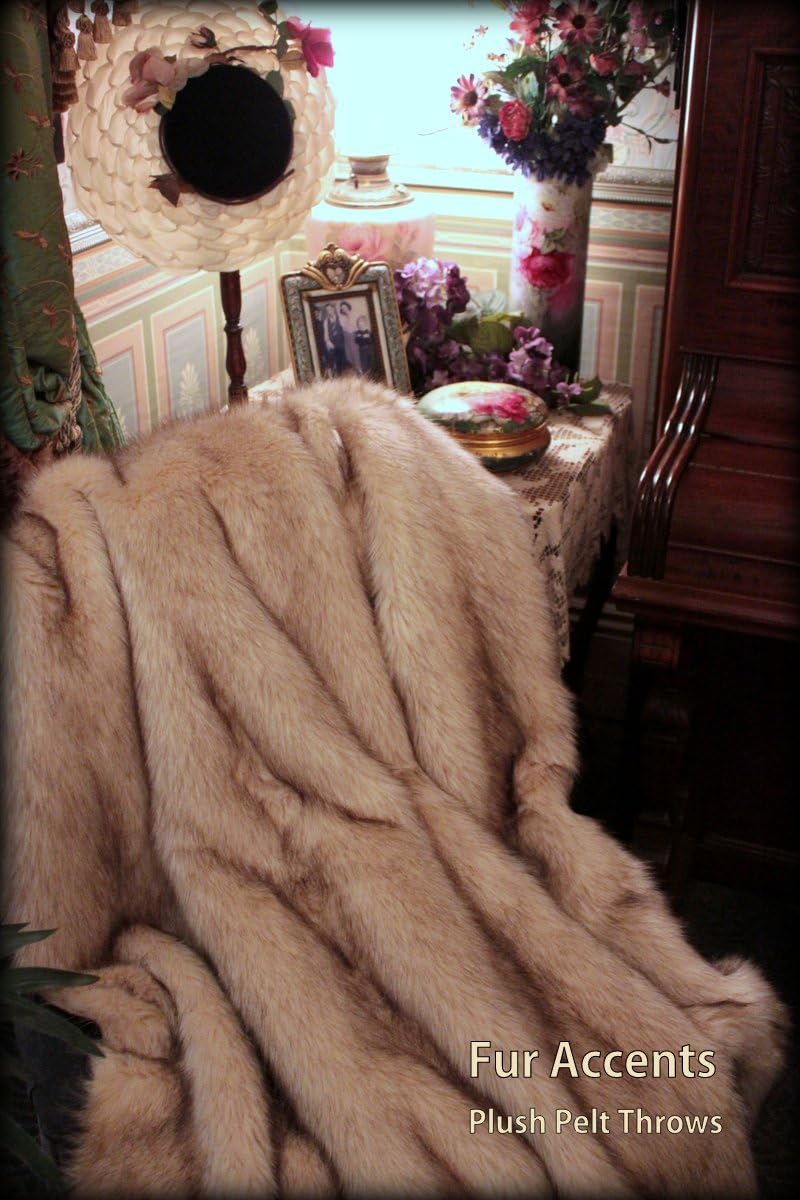 Premium Faux Fur Throw Blanket/Rugs/Luxury Brown TIP Arctic Fox Faux Fur Other Sizes, Colors Available/New 60"x70" - Image 6