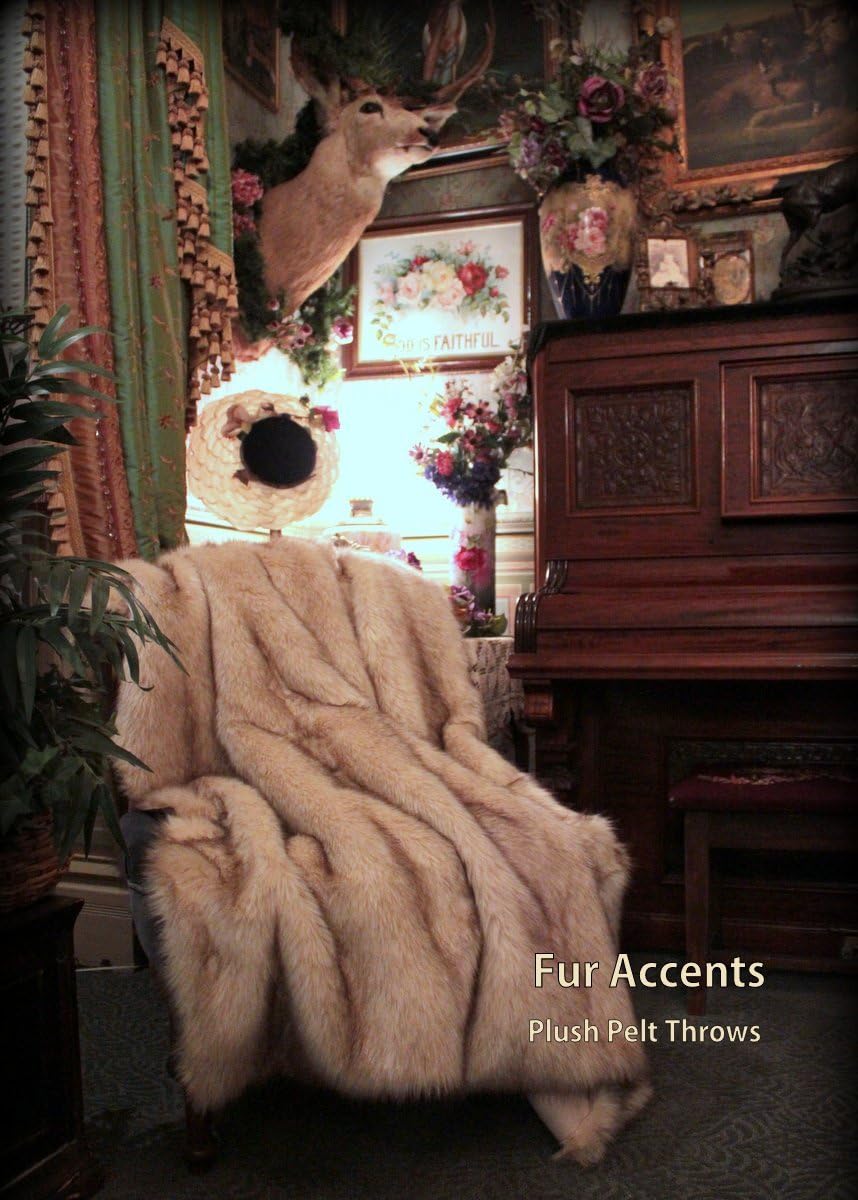 Premium Faux Fur Throw Blanket/Rugs/Luxury Brown TIP Arctic Fox Faux Fur Other Sizes, Colors Available/New 60"x70" - Image 3