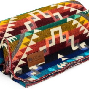 QISU Wool Blanket Throw 94" x 78" Rainbow i##e##s: Ultra-Soft ^^ Warm ^^ Large ^^ Handmade in Ecuador ^^ by Local Artisans ^^ Hypoallergenic ^^ Breathable ^^ Beautiful :i##e##s
