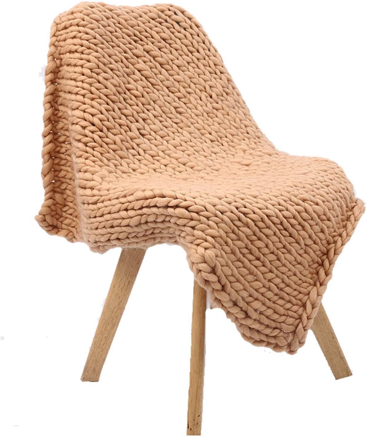 RGRE Soft Luxury Chunky Knitted Blankets 79x79 inches, Hand Made Chunky Knit Throw Blanket, Large Thick Wool Bulky Knitting Throw, Warm Cozy Woven Blankets for Couch Bed Chair - Image 8