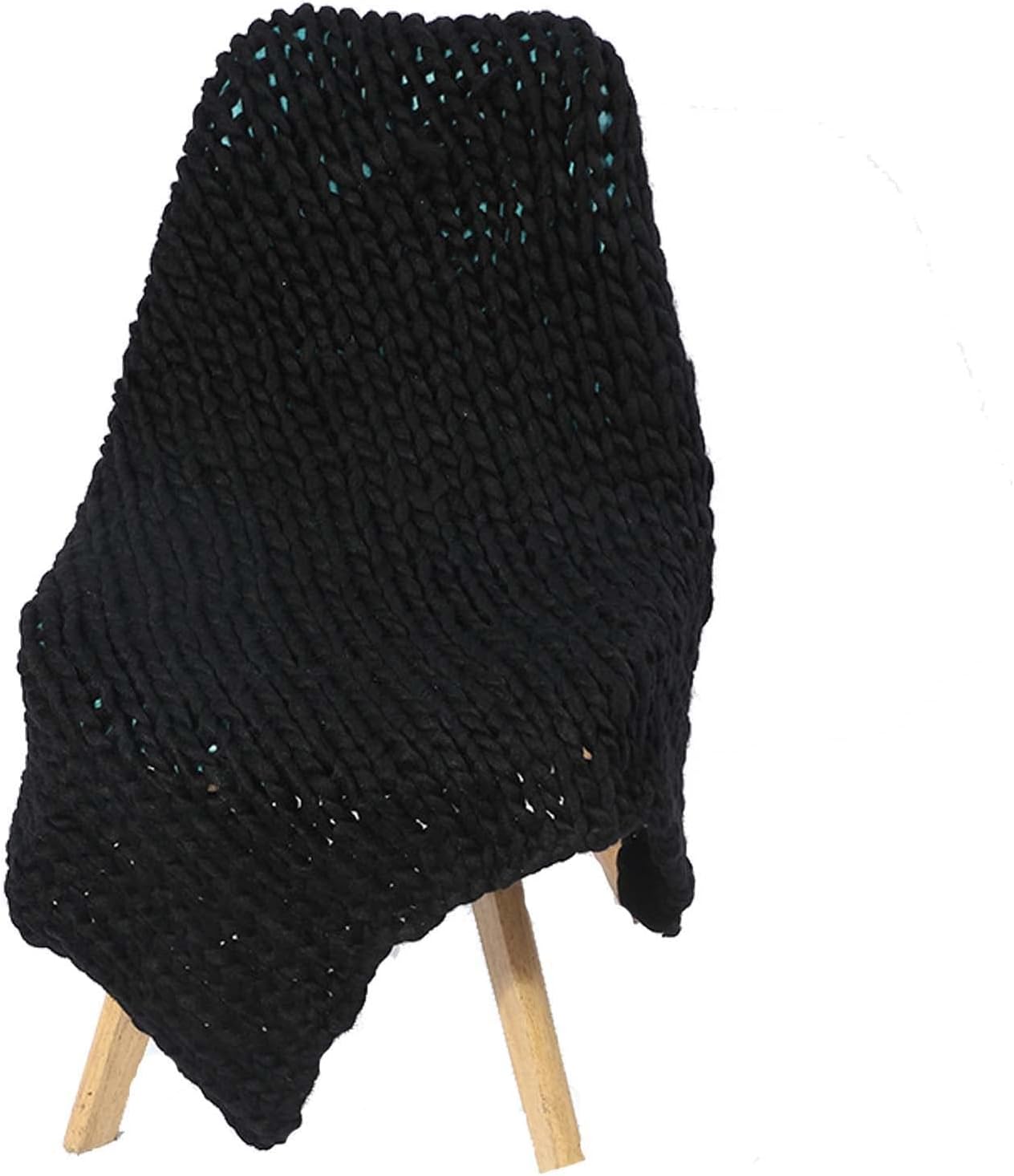 RGRE Soft Luxury Chunky Knitted Blankets 79x79 inches, Hand Made Chunky Knit Throw Blanket, Large Thick Wool Bulky Knitting Throw, Warm Cozy Woven Blankets for Couch Bed Chair - Image 11