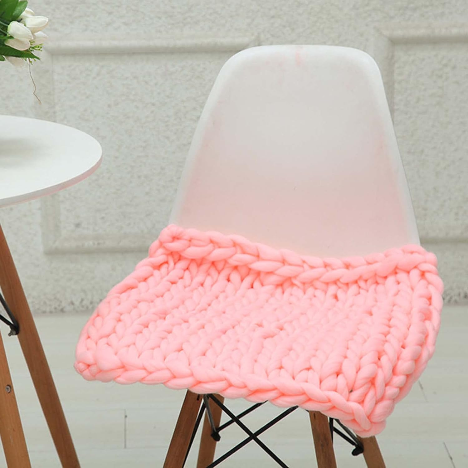 RGRE Soft Luxury Chunky Knitted Blankets 79x79 inches, Hand Made Chunky Knit Throw Blanket, Large Thick Wool Bulky Knitting Throw, Warm Cozy Woven Blankets for Couch Bed Chair - Image 6