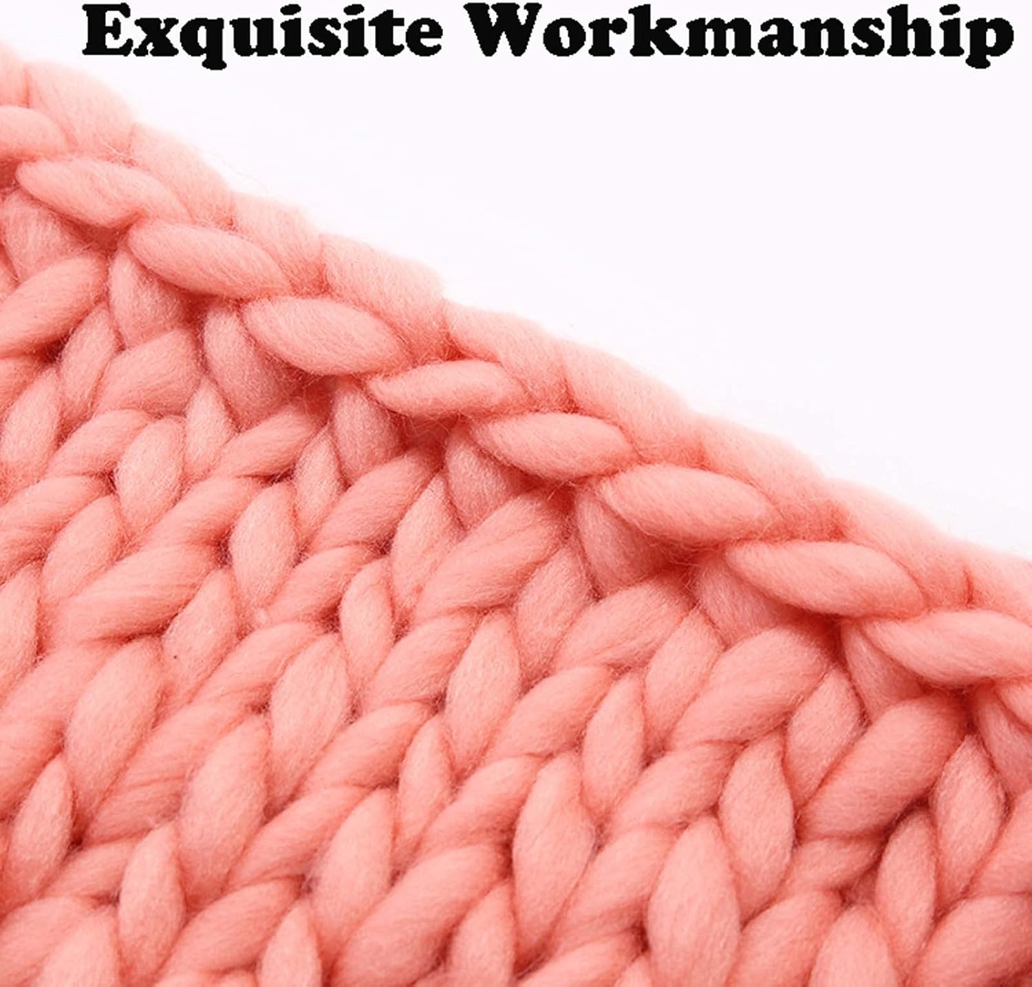 RGRE Soft Luxury Chunky Knitted Blankets 79x79 inches, Hand Made Chunky Knit Throw Blanket, Large Thick Wool Bulky Knitting Throw, Warm Cozy Woven Blankets for Couch Bed Chair - Image 3