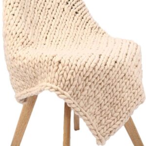 RGRE Soft Luxury Chunky Knitted Blankets 79x79 inches, Hand Made Chunky Knit Throw Blanket, Large Thick Wool Bulky Knitting Throw, Warm Cozy Woven Blankets for Couch Bed Chair