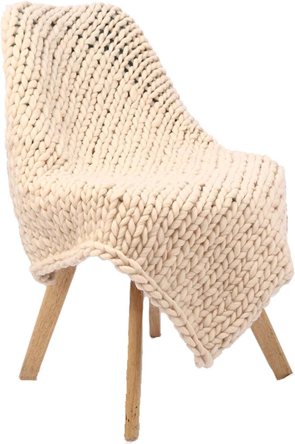 RGRE Soft Luxury Chunky Knitted Blankets 79x79 inches, Hand Made Chunky Knit Throw Blanket, Large Thick Wool Bulky Knitting Throw, Warm Cozy Woven Blankets for Couch Bed Chair