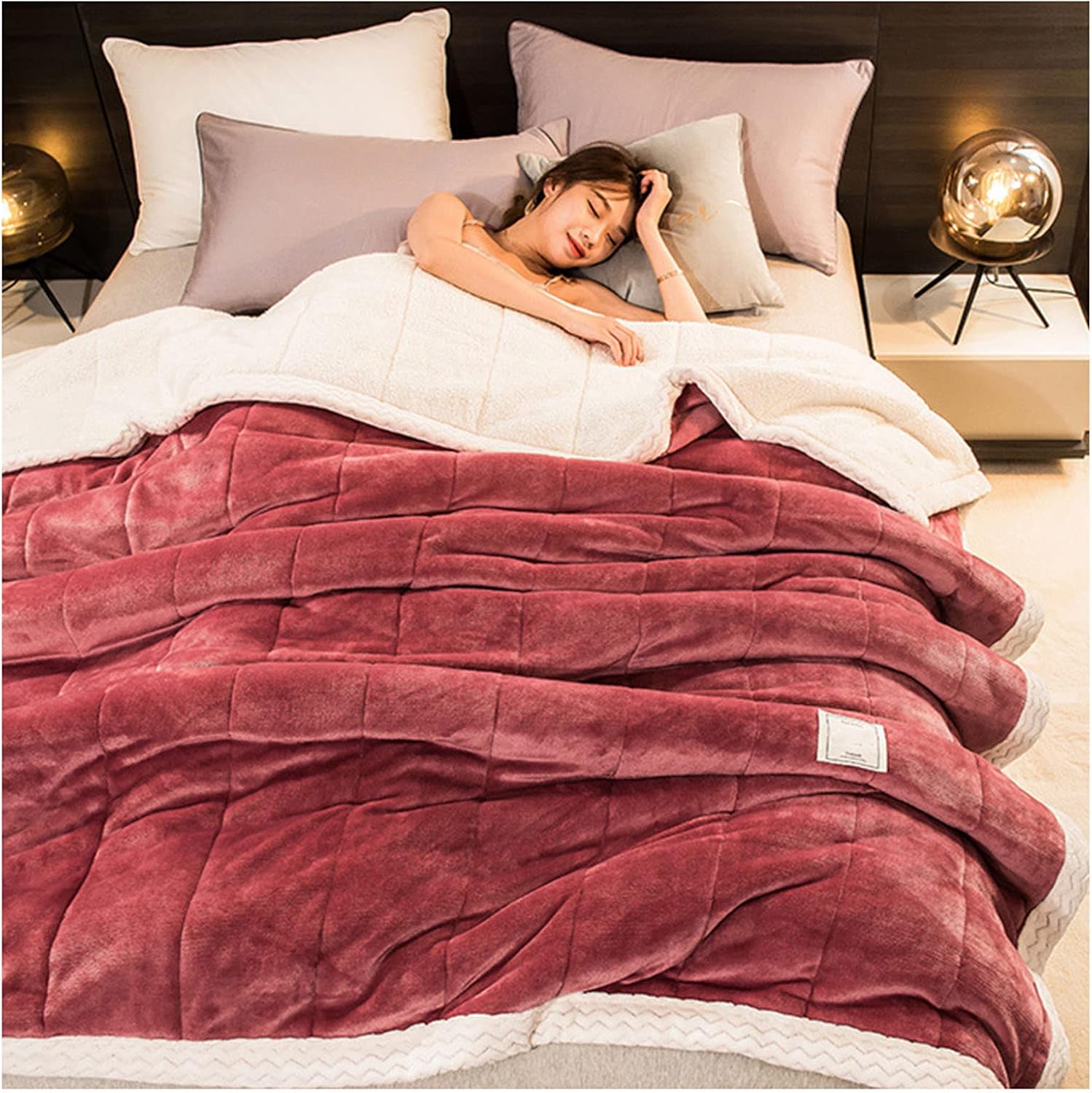 RRNAR Throw Blanket, Flannel Fleece Soft Luxury Warm Bed Blanket, Twin Size Quilt, All Season Plush Lightweight Blankets for Sofa, Machine Washable Blankets,E,200x230cm