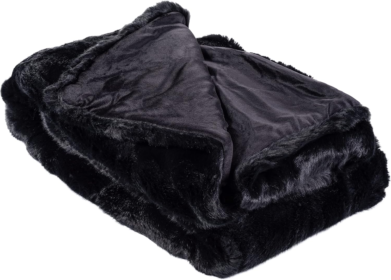 SAFAVIEH Faux Black Mink Throw Blanket, 60"x72" - Image 5