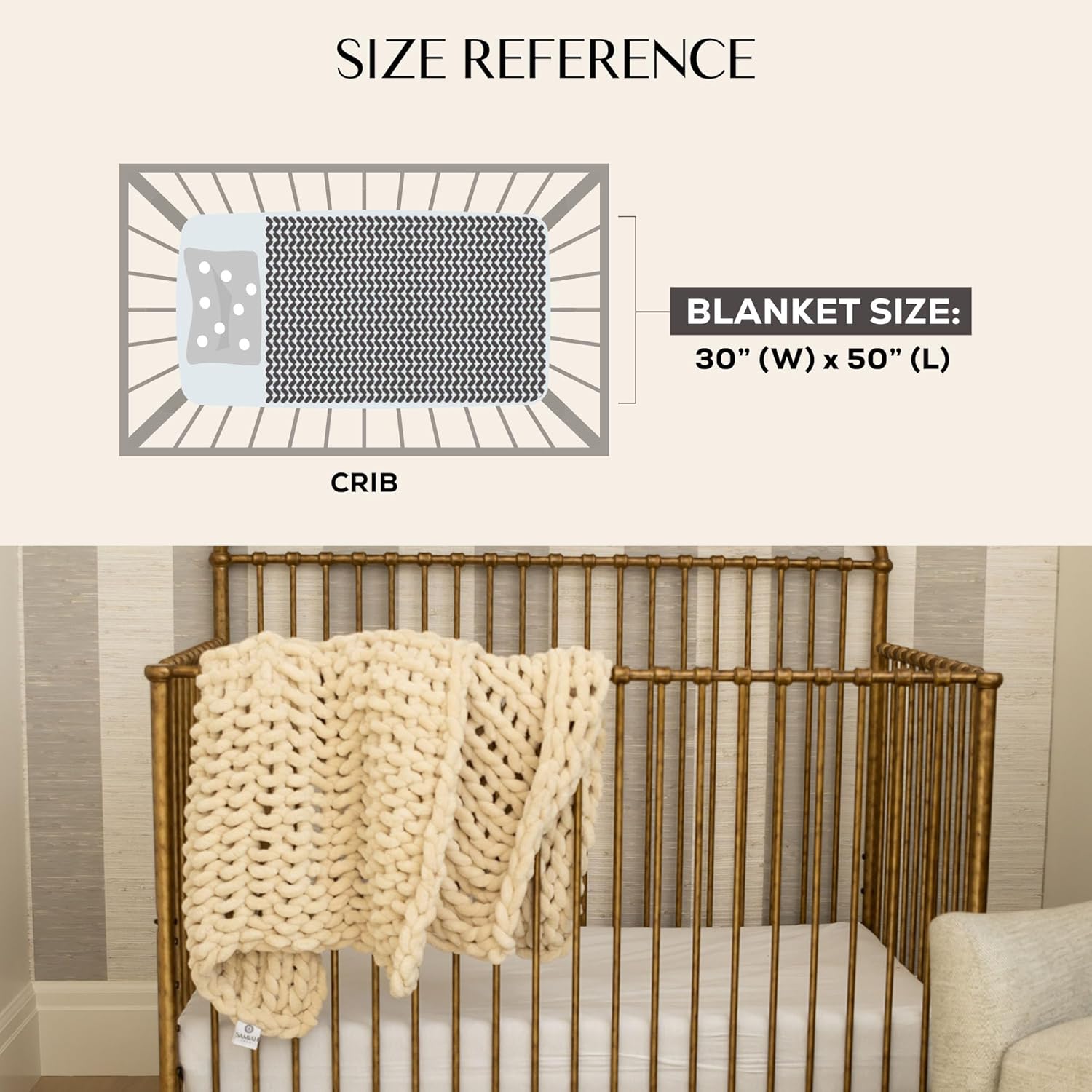 SAMIAH LUXE Chunky Knit Blanket 50x30" Cream Chenille Cable Knitted i##e##s: Chunky Knit Throw Blankets ^^ Living Room Decor ^^ Personal Lap Blanket ^^ Boho Decor ^^ Couch ^^ Bed ^^ Throw ^^ Crochet ^^ Lap Blankets :i##e##s - Image 9